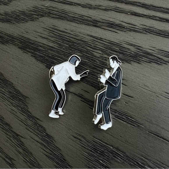 🎶 New! Set of 2 Pulp Fiction Movie Enamel Famous Dance Pins - Picture 4 of 7